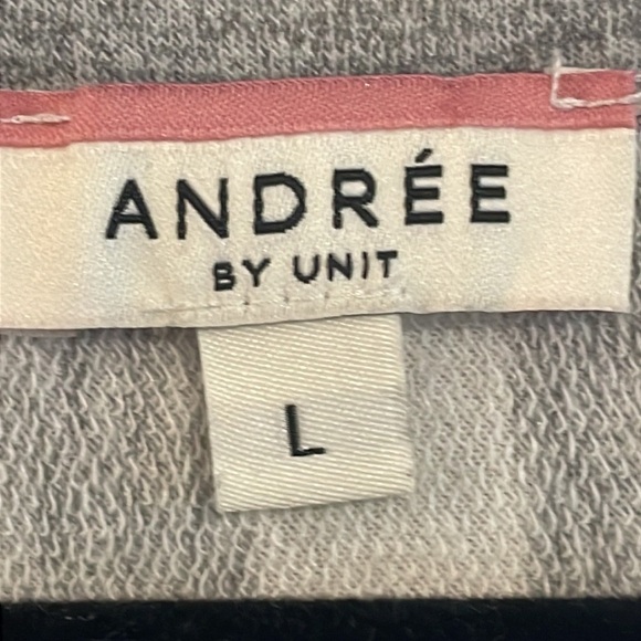 Andree By Unit Women’s Tunic Top Large Grey Striped Bohemian Preppy - Picture 7 of 11